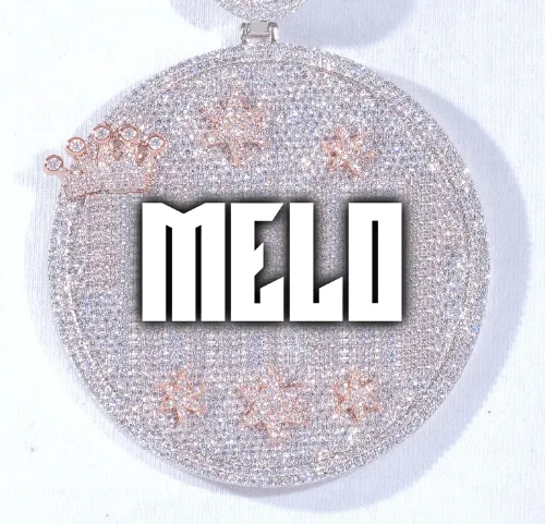 CUSTOM LETTER NECKLACE 3D BIG CROWN DISC sold by The GUU Shop