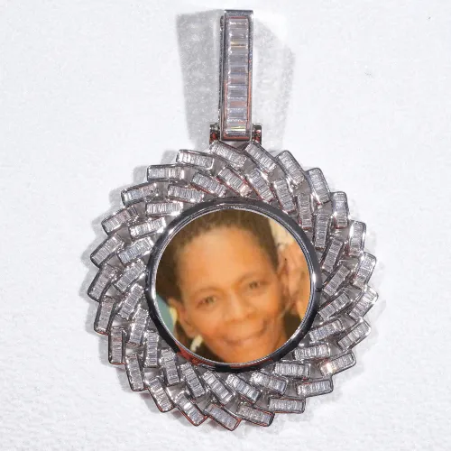 Large 3D Baguette Custom Picture Pendant sold by The GUU Shop