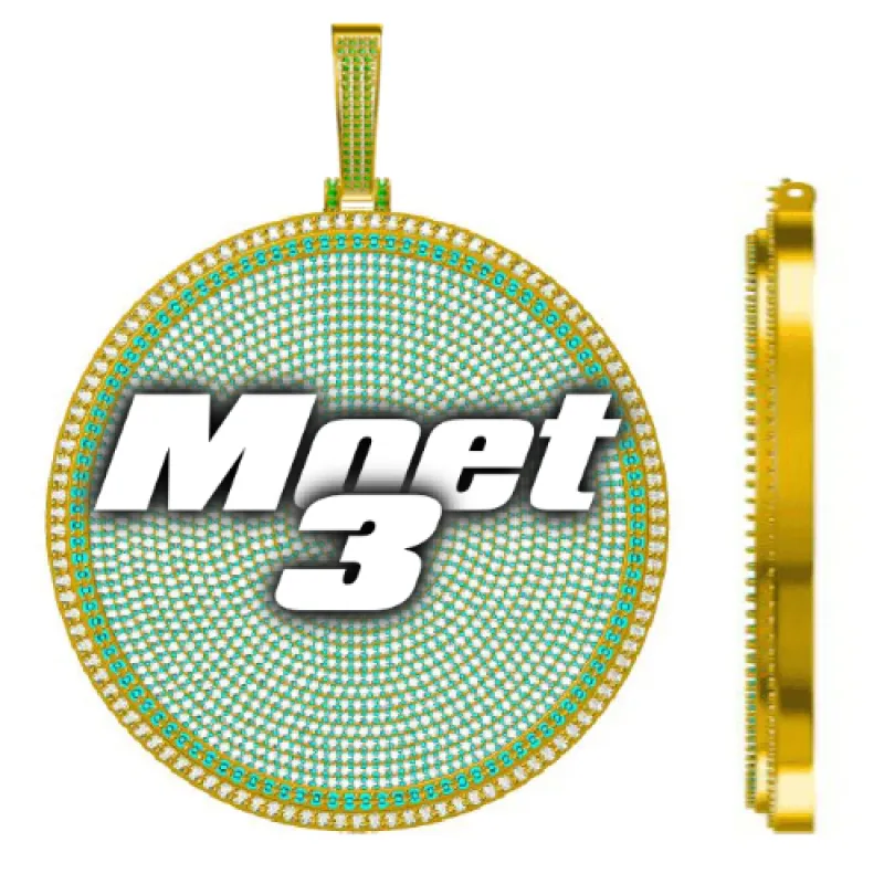 CUSTOM LETTER NECKLACE 3D BIG DISC sold by The GUU Shop