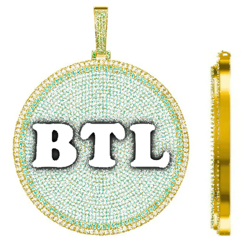 CUSTOM LETTER NECKLACE 3D BIG DISC sold by The GUU Shop