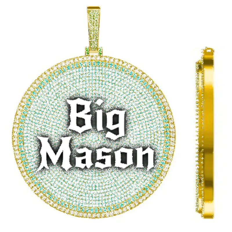 CUSTOM LETTER NECKLACE 3D BIG DISC sold by The GUU Shop