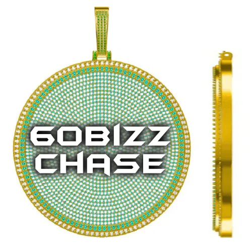 CUSTOM LETTER NECKLACE 3D BIG DISC sold by The GUU Shop