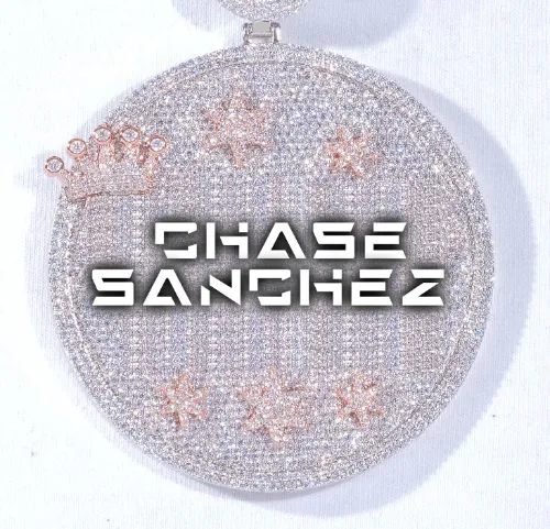 CUSTOM LETTER NECKLACE 3D BIG CROWN DISC sold by The GUU Shop