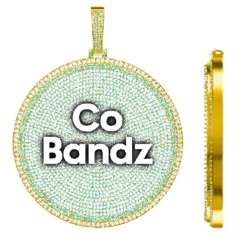 CUSTOM LETTER NECKLACE 3D BIG DISC sold by The GUU Shop