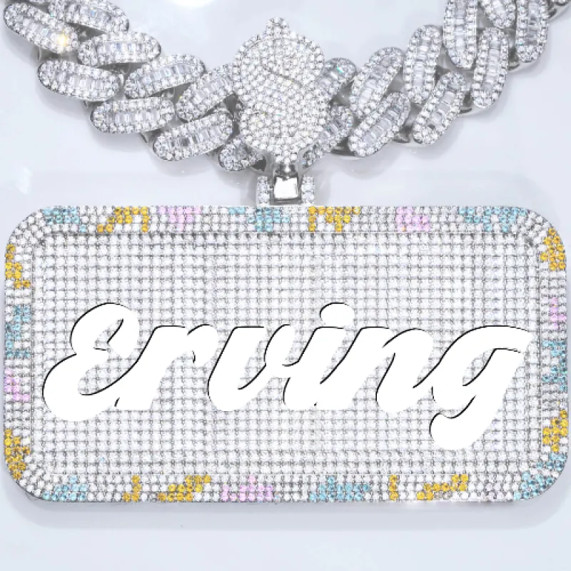 CUSTOM LETTER NECKLACE 3D COLORFUL SQUARE sold by The GUU Shop