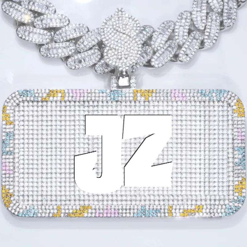 CUSTOM LETTER NECKLACE 3D COLORFUL SQUARE sold by The GUU Shop