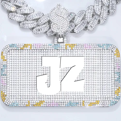 CUSTOM LETTER NECKLACE 3D COLORFUL SQUARE sold by The GUU Shop