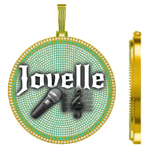 CUSTOM LETTER NECKLACE 3D BIG DISC sold by The GUU Shop