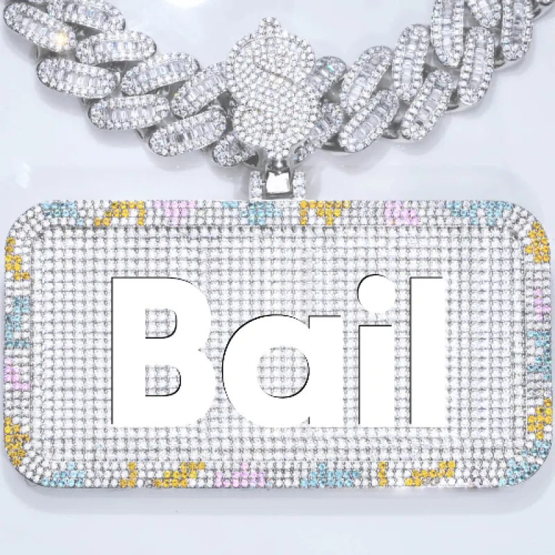 CUSTOM LETTER NECKLACE 3D COLORFUL SQUARE sold by The GUU Shop