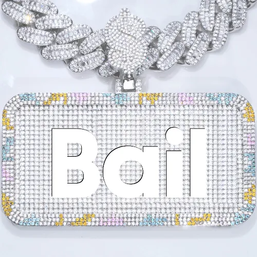 CUSTOM LETTER NECKLACE 3D COLORFUL SQUARE sold by The GUU Shop