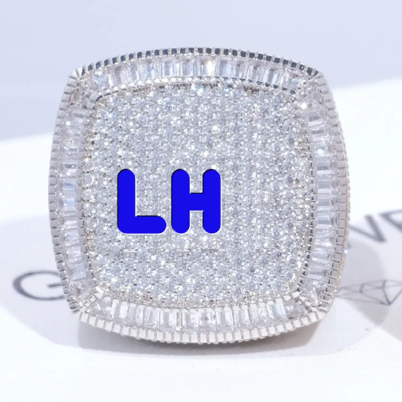 CUSTOM LETTER 3D ICED RING sold by The GUU Shop