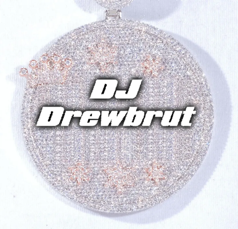 CUSTOM LETTER NECKLACE 3D BIG CROWN DISC sold by The GUU Shop