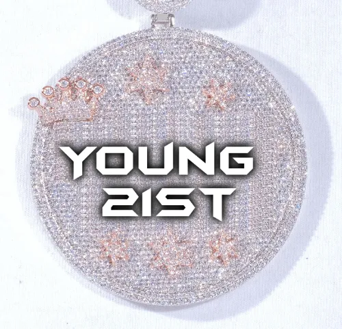 CUSTOM LETTER NECKLACE 3D BIG CROWN DISC sold by The GUU Shop