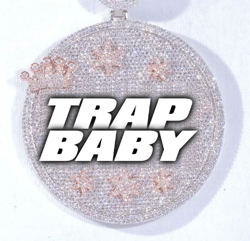 CUSTOM LETTER NECKLACE 3D BIG CROWN DISC sold by The GUU Shop