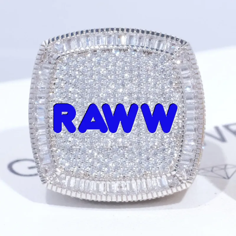 CUSTOM LETTER 3D ICED RING sold by The GUU Shop