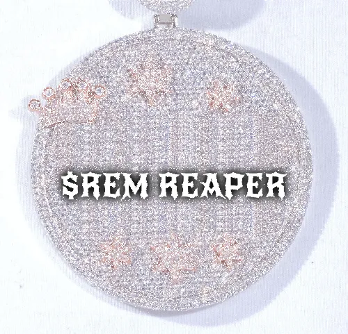 CUSTOM LETTER NECKLACE 3D BIG CROWN DISC sold by The GUU Shop