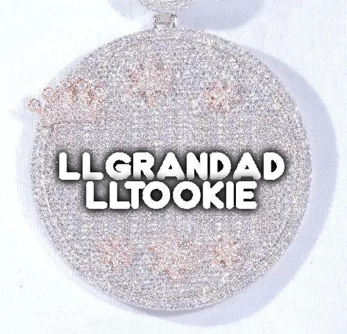 CUSTOM LETTER NECKLACE 3D BIG CROWN DISC sold by The GUU Shop