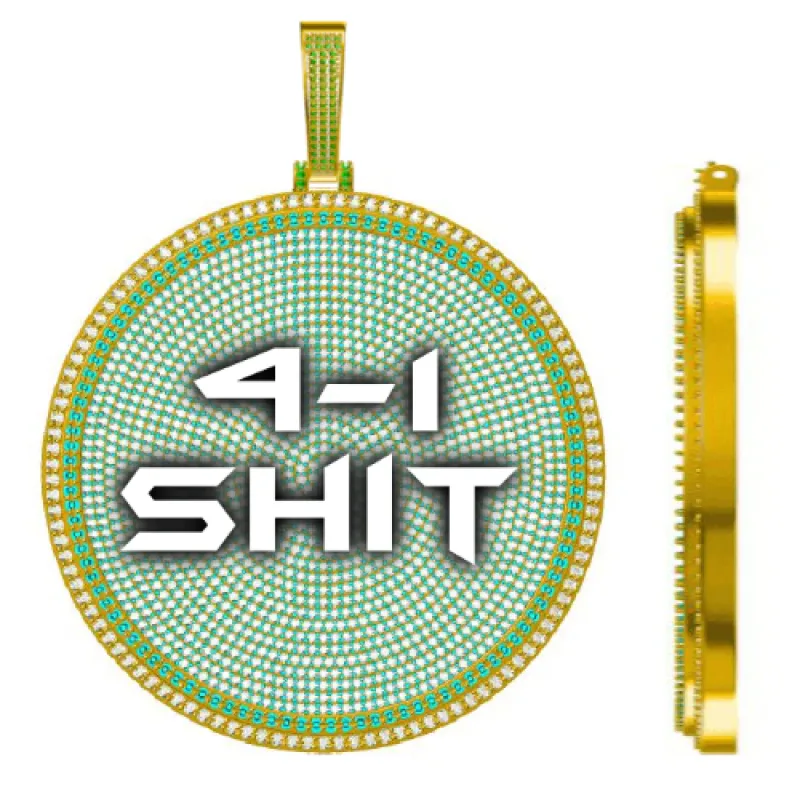 CUSTOM LETTER NECKLACE 3D BIG DISC sold by The GUU Shop