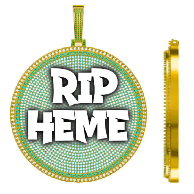 CUSTOM LETTER NECKLACE 3D BIG DISC sold by The GUU Shop