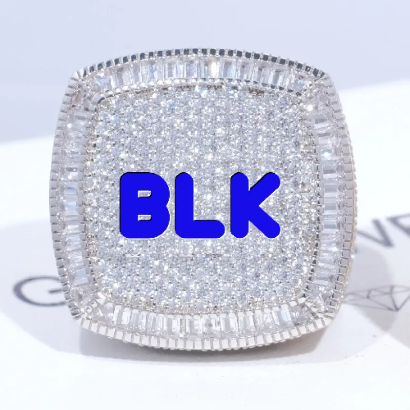 CUSTOM LETTER 3D ICED RING sold by The GUU Shop