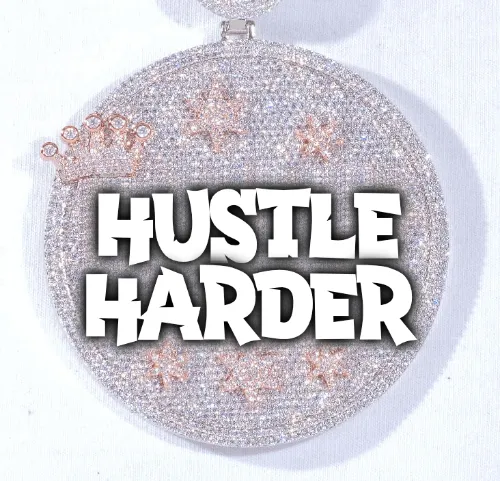 CUSTOM LETTER NECKLACE 3D BIG CROWN DISC sold by The GUU Shop