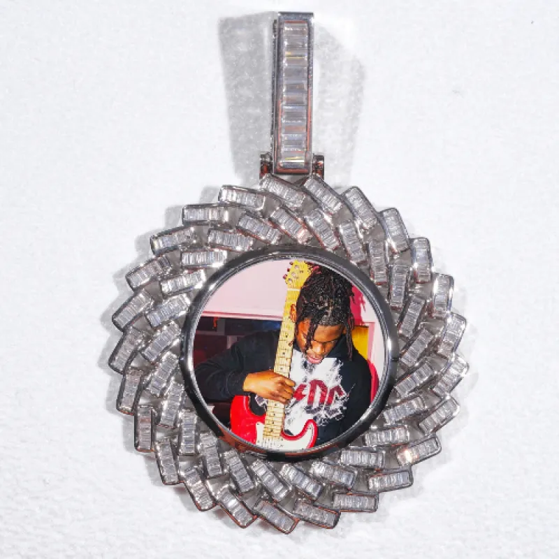Large 3D Baguette Custom Picture Pendant sold by The GUU Shop