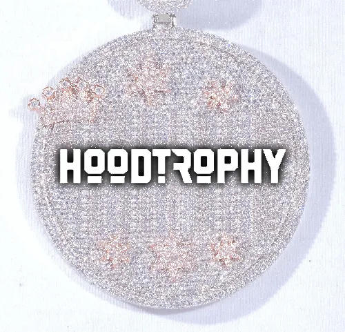 CUSTOM LETTER NECKLACE 3D BIG CROWN DISC sold by The GUU Shop