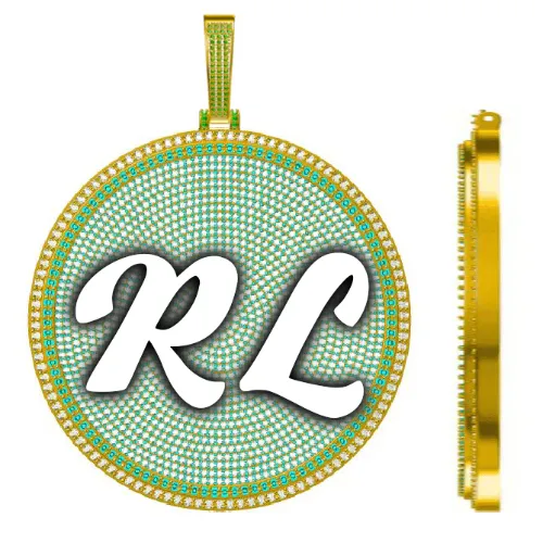 CUSTOM LETTER NECKLACE 3D BIG DISC sold by The GUU Shop