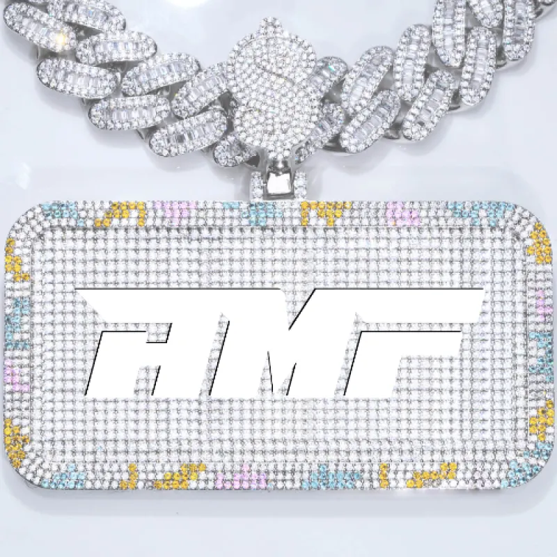 CUSTOM LETTER NECKLACE 3D COLORFUL SQUARE sold by The GUU Shop