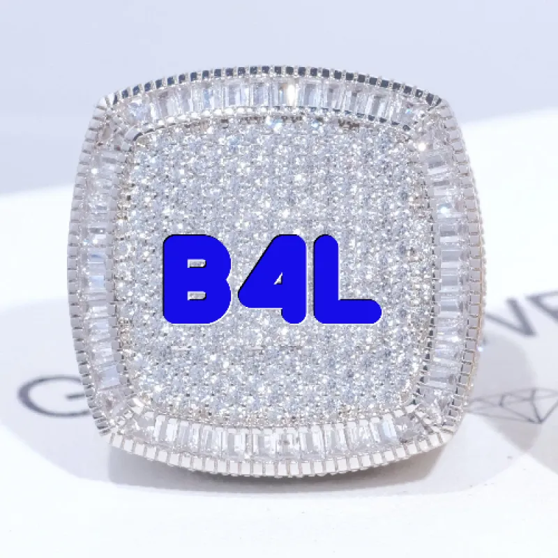 CUSTOM LETTER 3D ICED RING sold by The GUU Shop