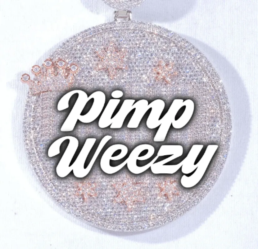 CUSTOM LETTER NECKLACE 3D BIG CROWN DISC sold by The GUU Shop