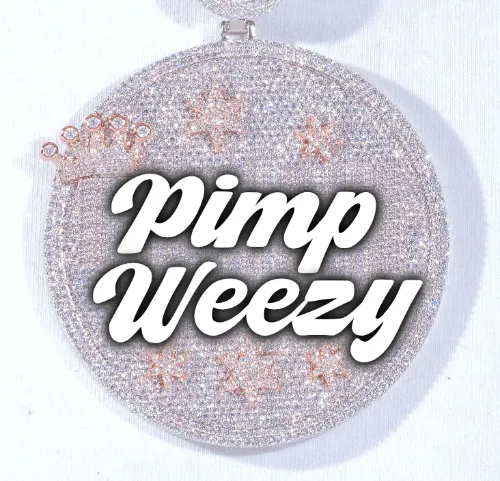 CUSTOM LETTER NECKLACE 3D BIG CROWN DISC sold by The GUU Shop