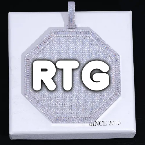CUSTOM LETTER NECKLACE 3D BIG OCTAGON sold by The GUU Shop