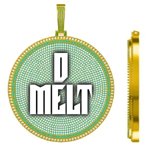 CUSTOM LETTER NECKLACE 3D BIG DISC sold by The GUU Shop