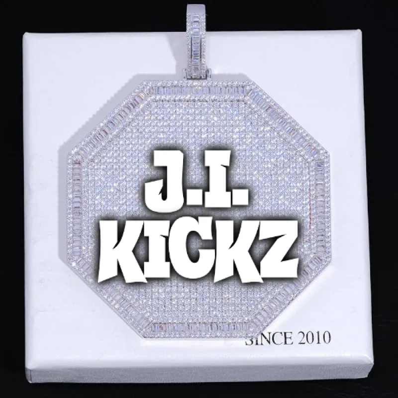 CUSTOM LETTER NECKLACE 3D BIG OCTAGON made by The GUU Shop