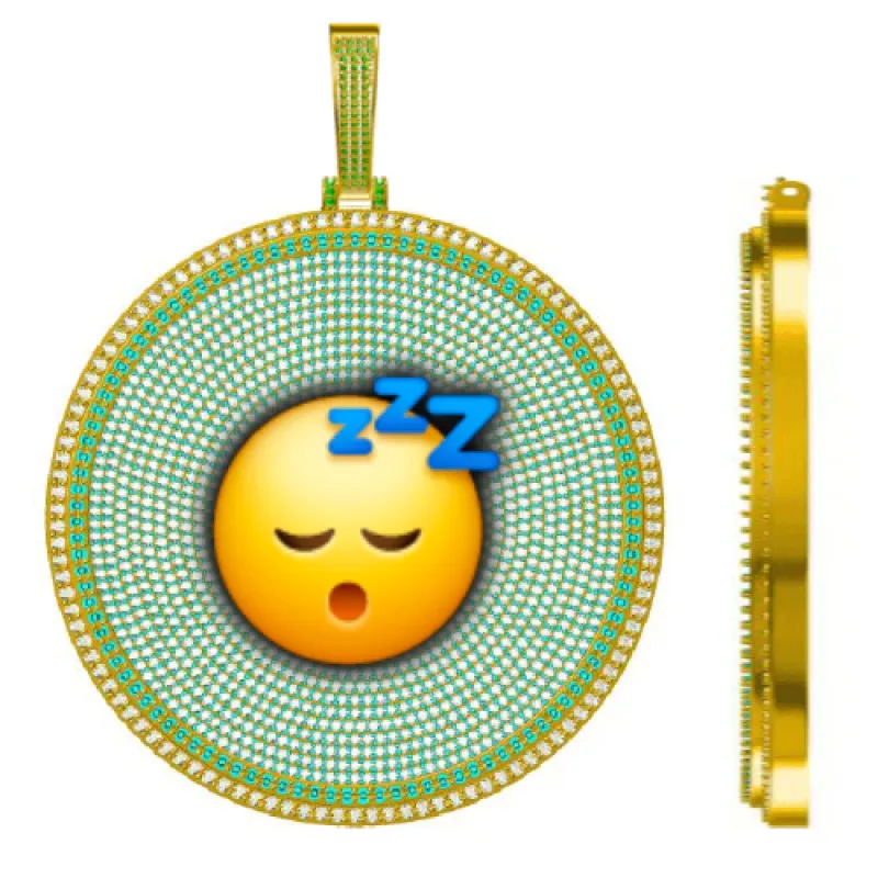 CUSTOM LETTER NECKLACE 3D BIG DISC sold by The GUU Shop