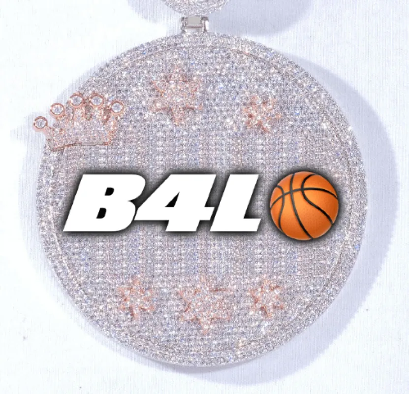 CUSTOM LETTER NECKLACE 3D BIG CROWN DISC sold by The GUU Shop