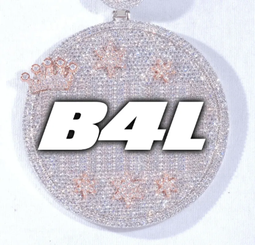 CUSTOM LETTER NECKLACE 3D BIG CROWN DISC sold by The GUU Shop