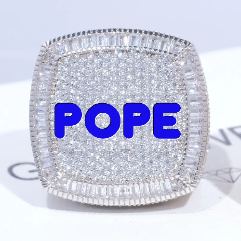 CUSTOM LETTER 3D ICED RING sold by The GUU Shop