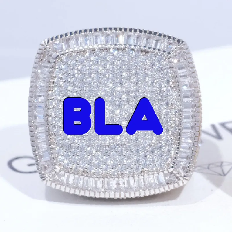 CUSTOM LETTER 3D ICED RING sold by The GUU Shop