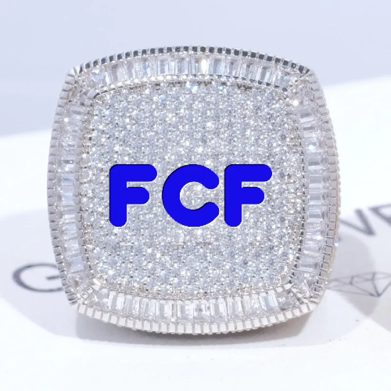 CUSTOM LETTER 3D ICED RING sold by The GUU Shop