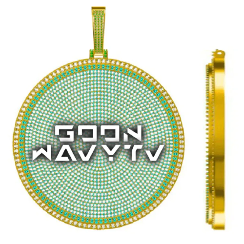 CUSTOM LETTER NECKLACE 3D BIG DISC sold by The GUU Shop