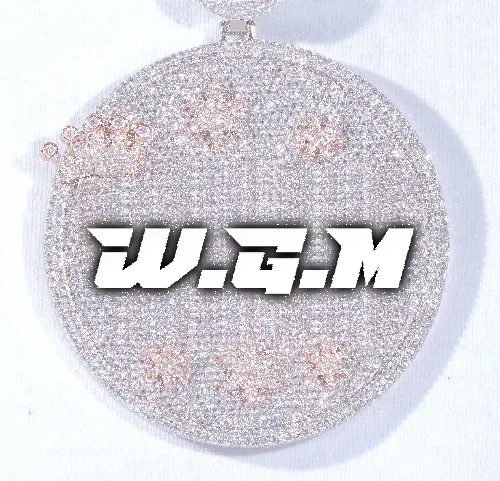 CUSTOM LETTER NECKLACE 3D BIG CROWN DISC sold by The GUU Shop