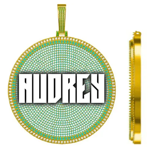 CUSTOM LETTER NECKLACE 3D BIG DISC sold by The GUU Shop