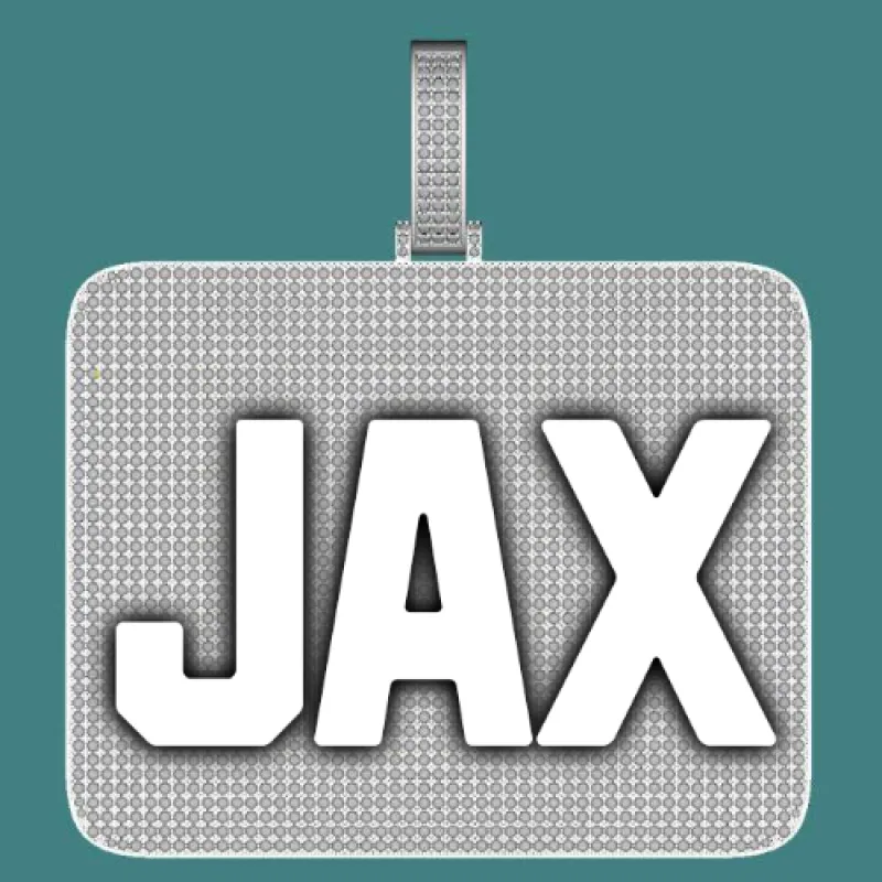 CUSTOM LETTER NECKLACE 3D BIG SQUARE sold by The GUU Shop