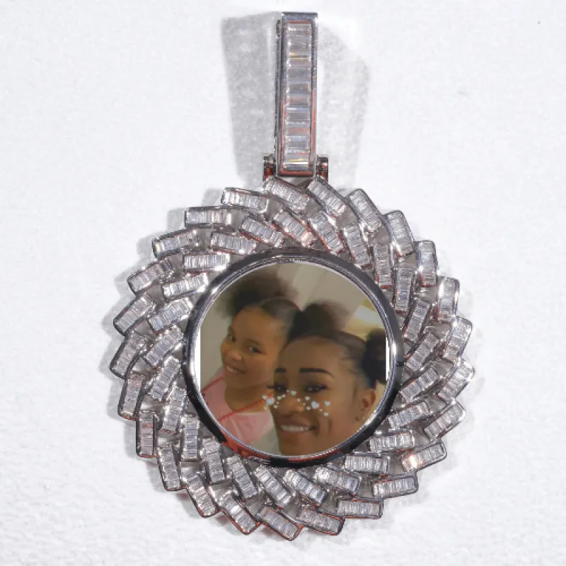 Large 3D Baguette Custom Picture Pendant sold by The GUU Shop