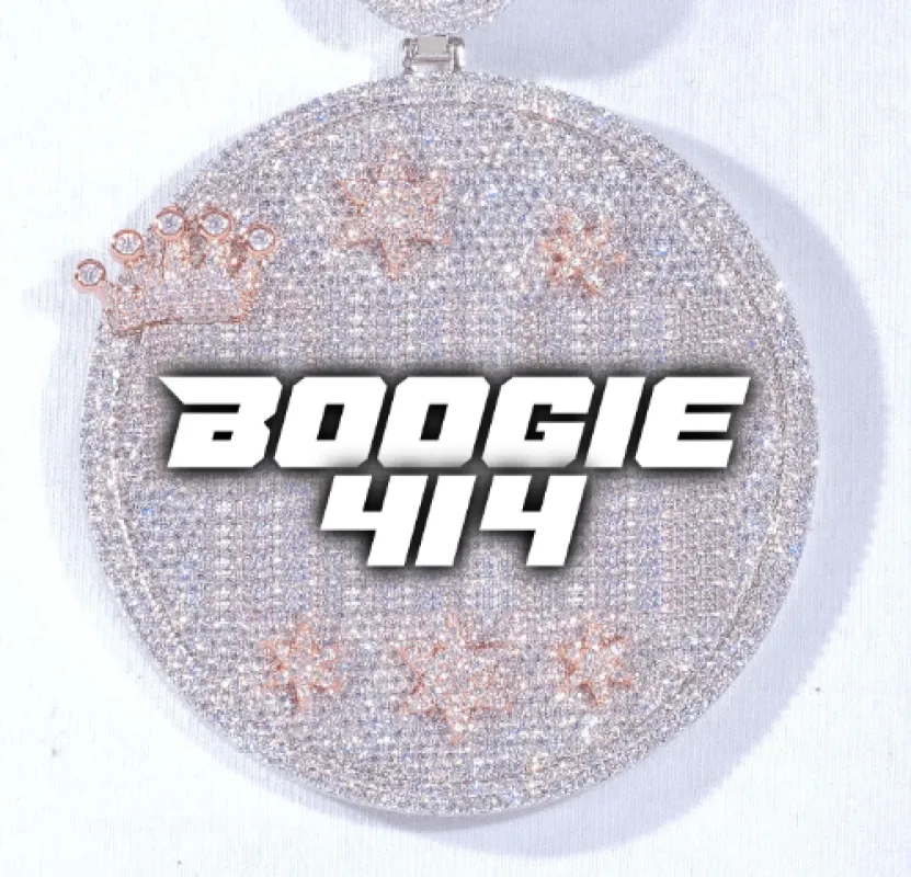 CUSTOM LETTER NECKLACE 3D BIG CROWN DISC sold by The GUU Shop