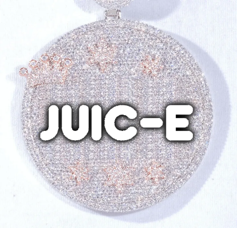 CUSTOM LETTER NECKLACE 3D BIG CROWN DISC made by The GUU Shop