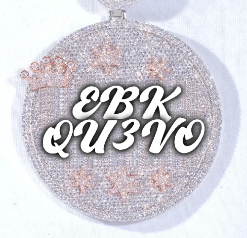 CUSTOM LETTER NECKLACE 3D BIG CROWN DISC sold by The GUU Shop