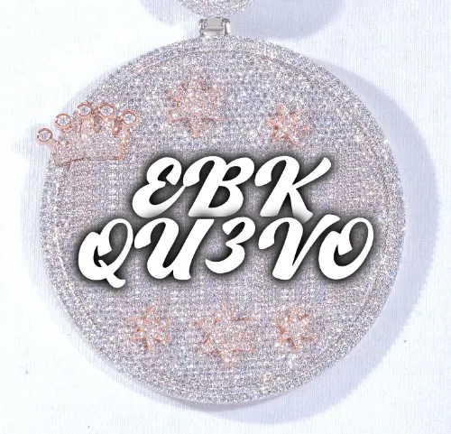 CUSTOM LETTER NECKLACE 3D BIG CROWN DISC sold by The GUU Shop